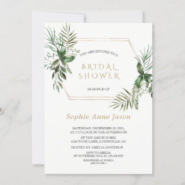 Charm Waterverf Greenery Gold Lijst Vrijgezellenfe Kaart