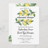 Charm Waterverf Lemon Tropical Rehearsal Dinner Kaart (Voorkant / Achterkant)