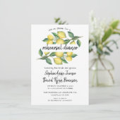 Charm Waterverf Lemon Tropical Rehearsal Dinner Kaart (Staand voorkant)