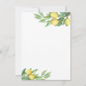 Charm Waterverf Lemon Tropical Rehearsal Dinner Kaart (Achterkant)