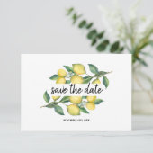 Charm Waterverf Lemon Tropical Save the Date (Staand voorkant)
