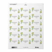 Charm Waterverf Lemon Tropical Wedding Etiket (Full Sheet)