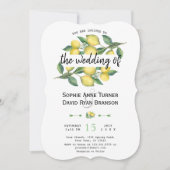 Charm Waterverf Lemon Tropical Wedding Kaart (Voorkant)