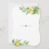 Charm Waterverf Lemon Tropical Wedding Kaart (Achterkant)