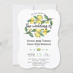 Charm Waterverf Lemon Tropical Wedding Kaart