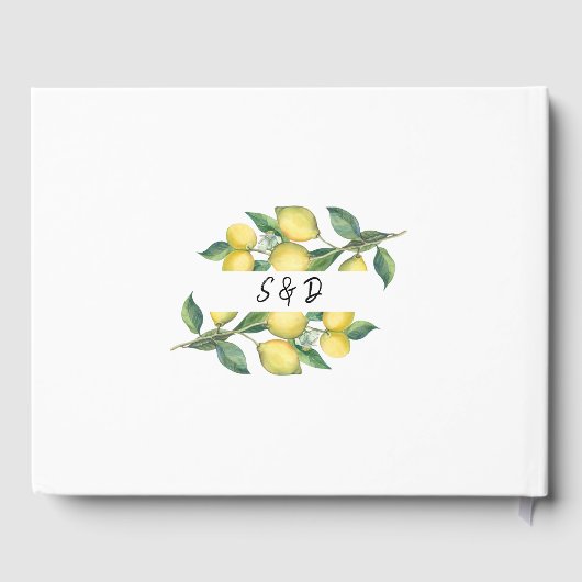 Charm Waterverf Lemon Tropical Wedding Planner Gastenboek (Achterkant)