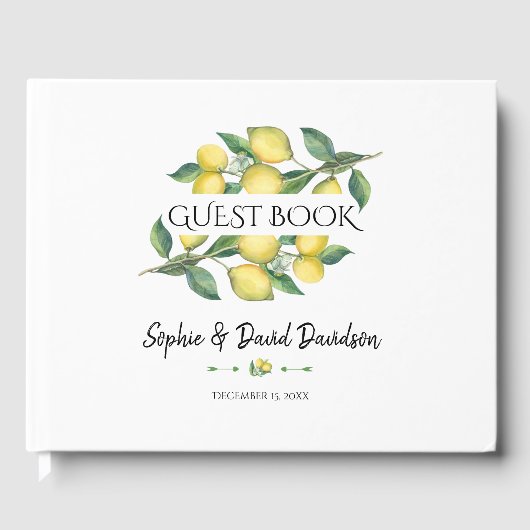 Charm Waterverf Lemon Tropical Wedding Planner Gastenboek (Voorkant)
