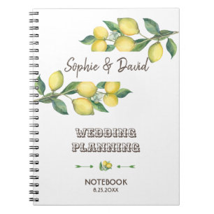 Charm Waterverf Lemon Tropical Wedding Planner Notitieboek