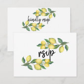 Charm Waterverf Lemon Tropical Wedding RSVP (Voorkant / Achterkant)