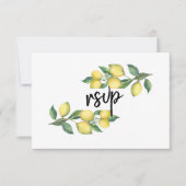 Charm Waterverf Lemon Tropical Wedding RSVP Kaartje (Voorkant)