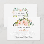 Charm Waterverf Living Koral Floral Baby shower Informatiekaartje (Voorkant / Achterkant)