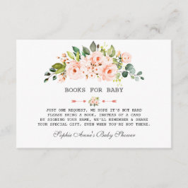 Charm Waterverf Living Koral Floral Baby shower Informatiekaartje