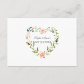 Charm Waterverf Living Koral Floral Baby shower Informatiekaartje (Achterkant)