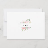 Charm Waterverf Pink Red Flowers Foto Weddenschap Save The Date (Achterkant)