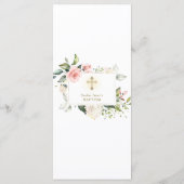 Charm Waterverf Roze Blush Cream Floral Baptisme Menu (Achterkant)