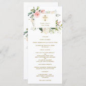 Charm Waterverf Roze Blush Cream Floral Baptisme Menu (Voorkant / Achterkant)