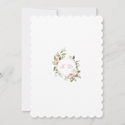 Charm Waterverf Unicorn Pink Floral Baby shower Kaart (Achterkant)