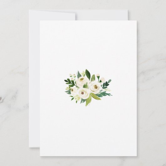 Charm Waterverf White Floral Lijst 50th Birthday Kaart (Achterkant)