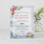 Charm Waterverf Winter Scene kerstbruiloft Kaart (Staand voorkant)