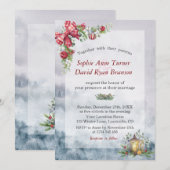 Charm Waterverf Winter Scene kerstbruiloft Kaart (Voorkant / Achterkant)