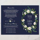 Charm Waterverf Wit Bloemmotief Donkerblauw Progra (Voorkant)