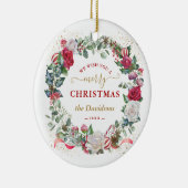 Charm we wensen u een prettig kerstfeest.. weddens keramisch ornament (Rechts)