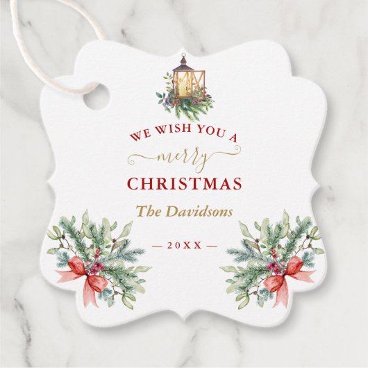 Charm we wensen u een prettige kerstkreet. bedankjes labels (Voorkant)