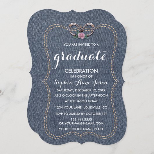 Charm Western Hoefijzers AFSTUDEREN Kaart (Voorkant / Achterkant)