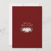 Charm White Blush Floral Gold Bridal Tea Party Kaart (Achterkant)