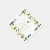 Charm White Cream Flowers Hij is een goudpaasmaker Servet (Hoek)