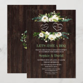 Charm White Floral Lijst Barn I DO BBQ Kaart (Voorkant / Achterkant)