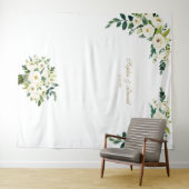 Charm White Floral Wedding Photo Booth Backdrop Wandkleed (In Situ (horizontaal))