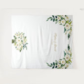 Charm White Floral Wedding Photo Booth Backdrop Wandkleed (Voorkant (horizontaal))