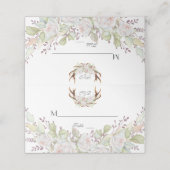 Charm White Flowers Antlers Wedstrijknummer Plaatskaartje (Buitenkant ongevouwen)