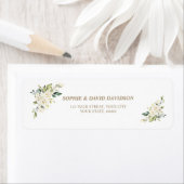 Charm White Flowers Doop Retouradres Etiket (Insitu)