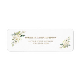 Charm White Flowers Doop Retouradres Etiket