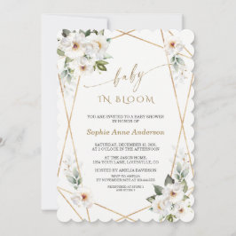 Charm White Flowers Roos Gold Baby in Bloom Kaart