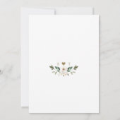 Charm White Flowers Roos Gold Wedding Kaart (Achterkant)