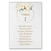 Charm White Gold Flowers Baptism Seating Chart Kaart (Achterkant)