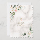 Charm White Magnolia Spain 1st Birthday Baptisme  Kaart (Achterkant)