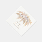 Charm White Orchid Blush Roos Pampas Grass Wedding Servet (Hoek)