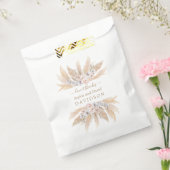 Charm White Orchid Pampas Grass Wedding Bedankzakje (Gezegeld)