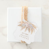 Charm White Orchid Rozen Pampas Grass Wedding Bedankjes Labels (In situ)