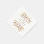 Charm White Roses Pampas Grass Wedding Napkins Servet (Hoek)