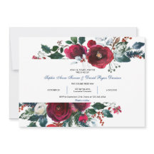Charm Winter Burgundy Floral Pine Lijst Wedding