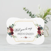 Charm Winter Wreath... zal je mijn Bridesmaid zijn Kaart (Staand voorkant)