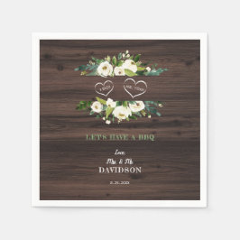 Charm Wit Bloem Motief Schuur Ik Doe BBQ Servet