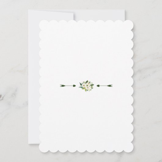 Charm Witte Bloeiende Bloemen Handschrift Huwelijk Kaart (Achterkant)