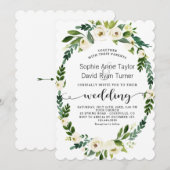 Charm Witte Bloeiende Bloemen Handschrift Huwelijk Kaart (Voorkant / Achterkant)