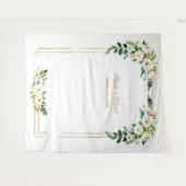 Charm Witte Bloem Gouden Lijst Photo Booth Achterg Wandkleed (Voorkant (horizontaal))